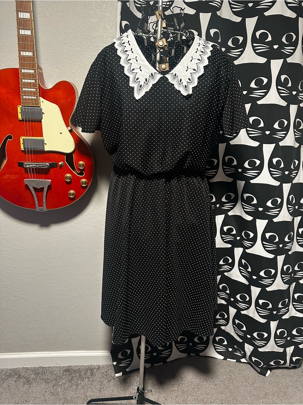 Vintage poly Bertha collar dress from Whirlaway Frocks